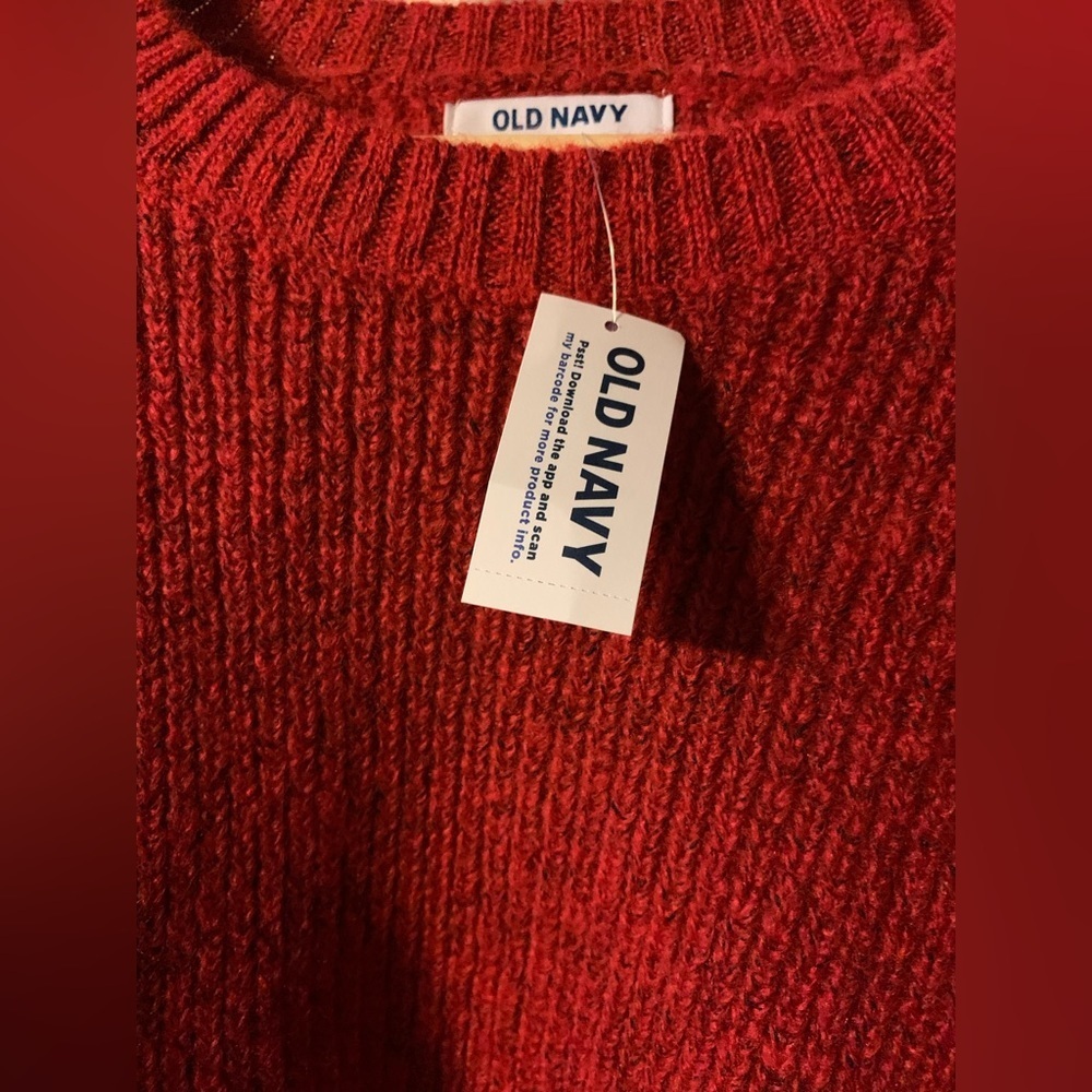 💕SALE! RED RIBBED Sweater for Women. New!Petite Large. Black thread throughout. - Picture 3 of 9
